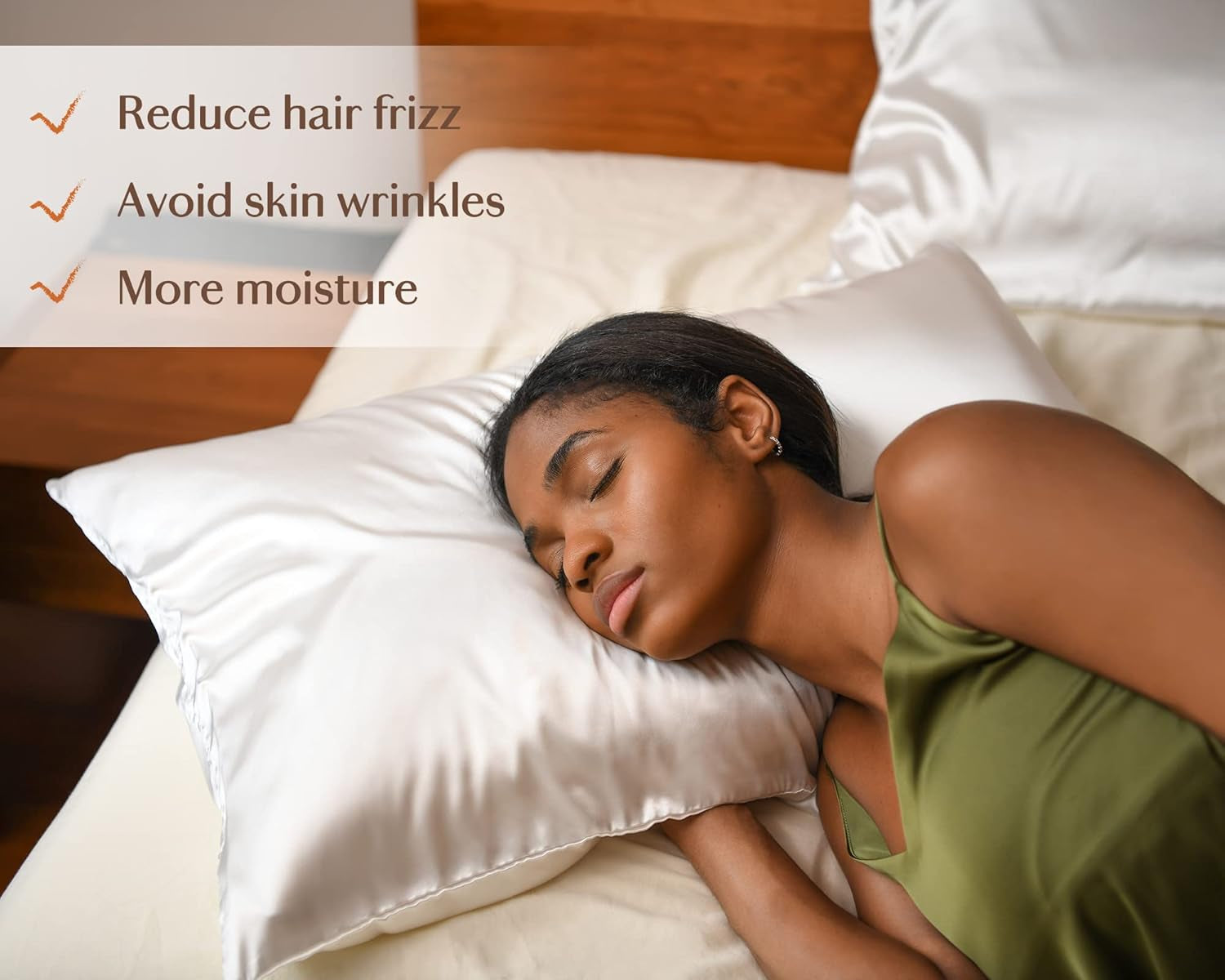 Satin Pillowcase, Silk Pillow Cases for Hair and Skin with Zipper, Queen Pillow Cases Set of 2 for 20"X30", Exquisite Packaging for Women Men