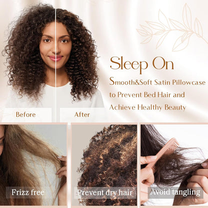 Satin Pillowcase, Silk Pillow Cases for Hair and Skin with Zipper, Queen Pillow Cases Set of 2 for 20"X30", Exquisite Packaging for Women Men