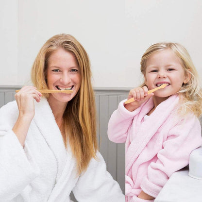 Eco Friendly Bamboo Toothbrush, 10Pack Medium Firm Bristles Biodegradable Bulk Wooden Toothbrushes