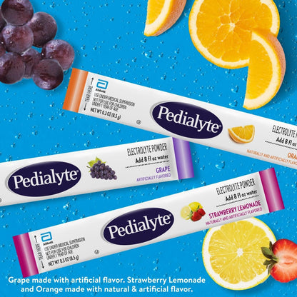 Electrolyte Powder | Hydration Drink for Kids & Adults | Variety Pack: Grape, Strawberry Lemonade, and Orange, 24 Powder Packets