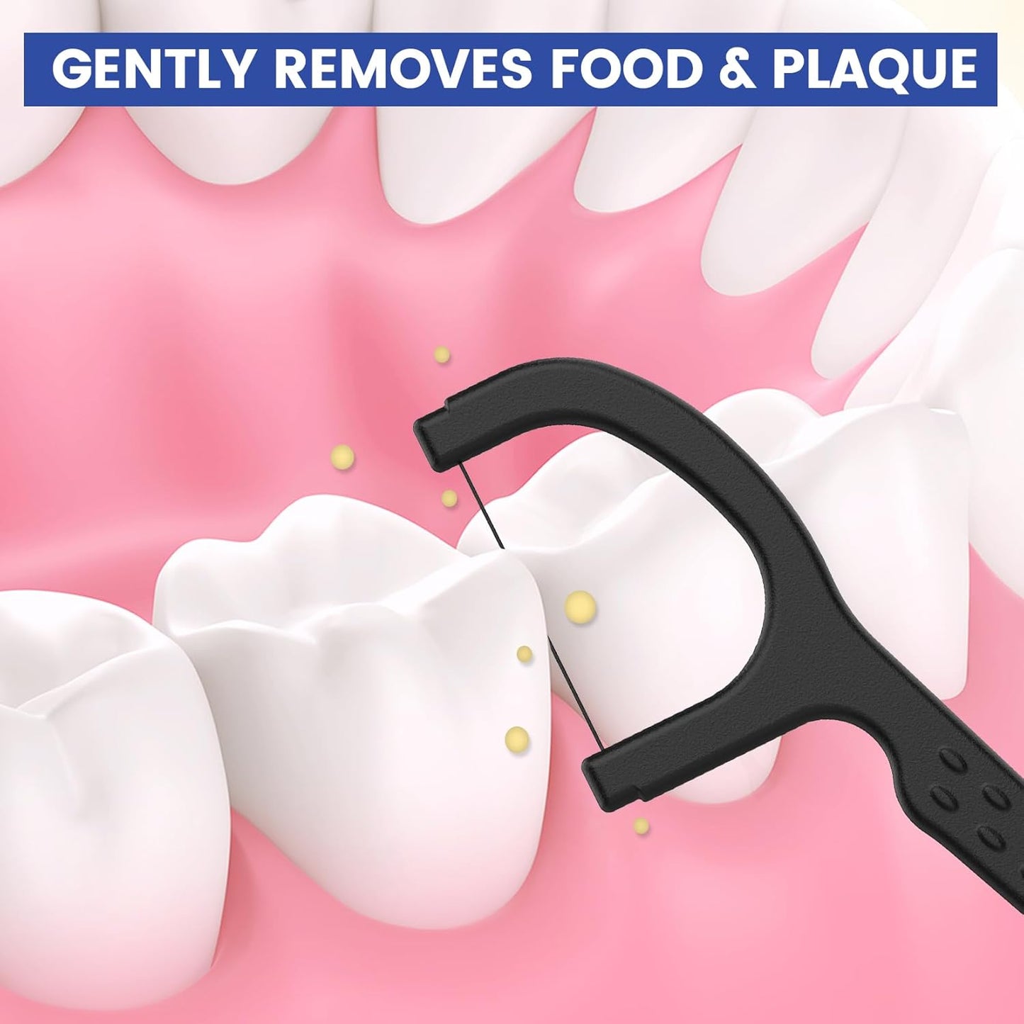 Natural Dental Floss Picks High Toughness Charcoal Toothpicks Sticks-Vegan,Eco-Friendly Sustainable Flossers for Teeth Cleaning (200 Count)