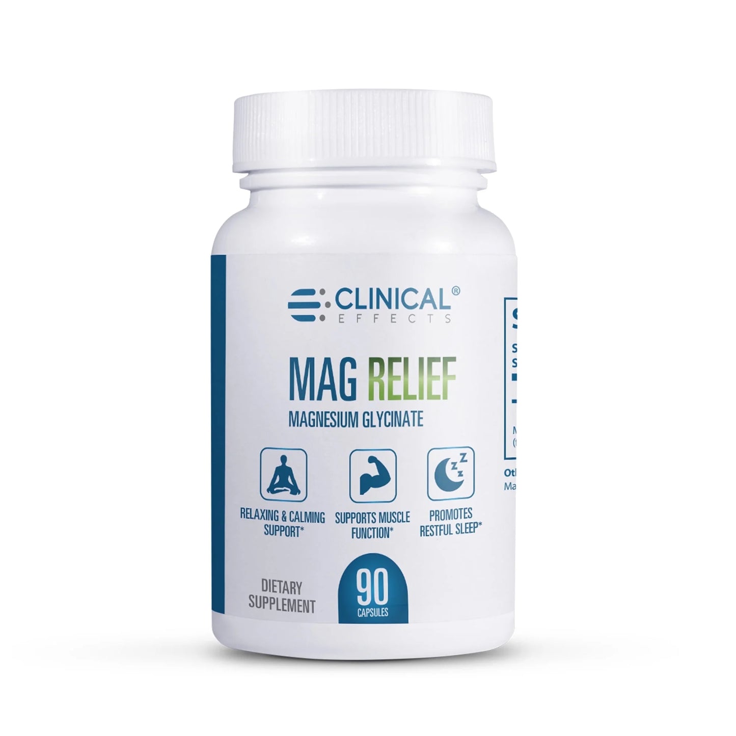 Mag Relief Magnesium Supplement - 275Mg Magnesium Glycinate Capsules - 90 Magnesium Capsules - Highly Absorbable Magnesium for Health Support - USA Made