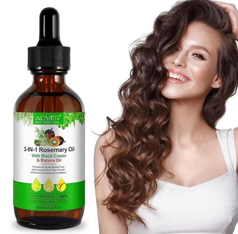 Jamaican Black Castor Oil + Rosemary Oil+ Batana Oil (3 in 1) ORGANIC 100%