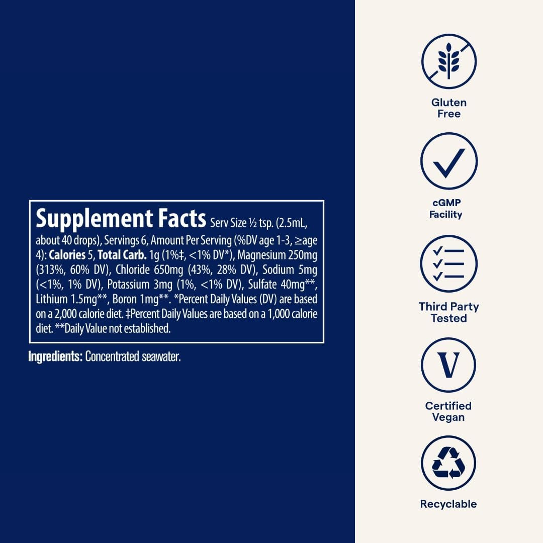 Concentrace Trace Mineral Drops | Supports Energy, Digestion, Bone Health & Hydration, 70+ Ionic  W/Magnesium, Chloride & Potassium | Keto, Vegan & Non-Gmo | 6 Servings