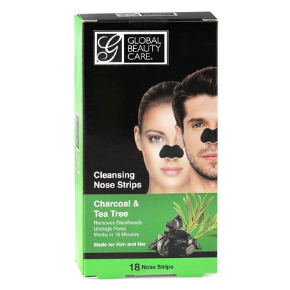 18 Nose Cleansing Strips of Activated Charcoal & Tea Tree Nose Strips for Blackheads Removal Charcoal Blackhead Remover Strips - 18 Ct