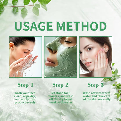 Green Tomato Clay Mask, Korean Green Tomato Clay Mask, Green Tomato Clay Pack Cleanser (2PCS)