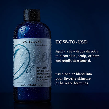 Deodorized Argan Oil for Hair Treatment Oils, Pure Argan Oil for Face, Unrefined Unscented Cold Pressed Extra Virgin - 32 Oz (Pack of 1) - Packaging May Vary