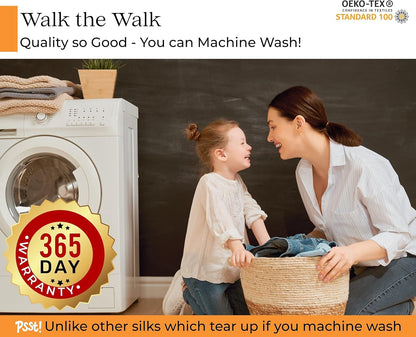 100% Mulberry Silk Pillowcase for Hair and Skin Health, Hidden Zipper, 22 Momme, Both Sides Smooth, Breathable and Natural, Machine Washable, (Standard, Black)